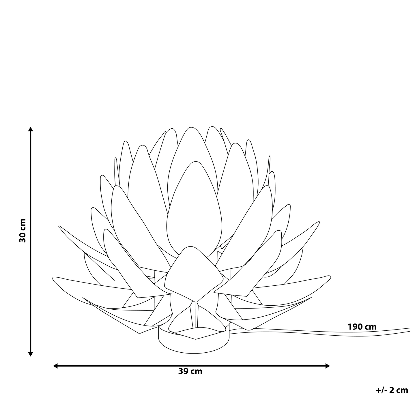 Table Lamp White Flower Shaped Minimalist 30cm