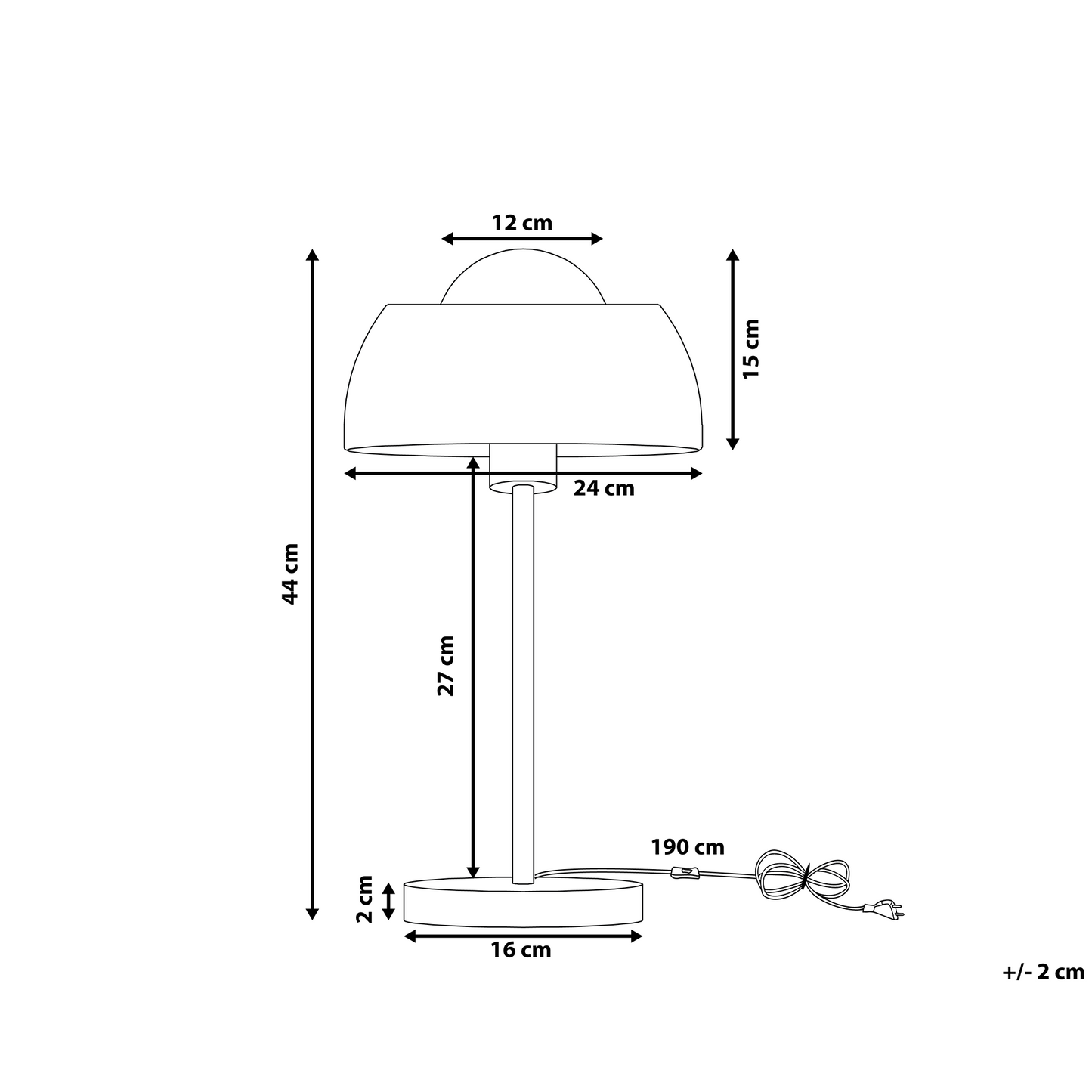 Lighting Silver Metal Table Lamp Round Base Dome Shade