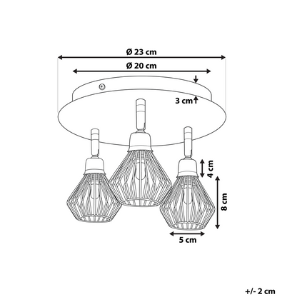 Industrial 3-Head Copper Ceiling Light Adjustable