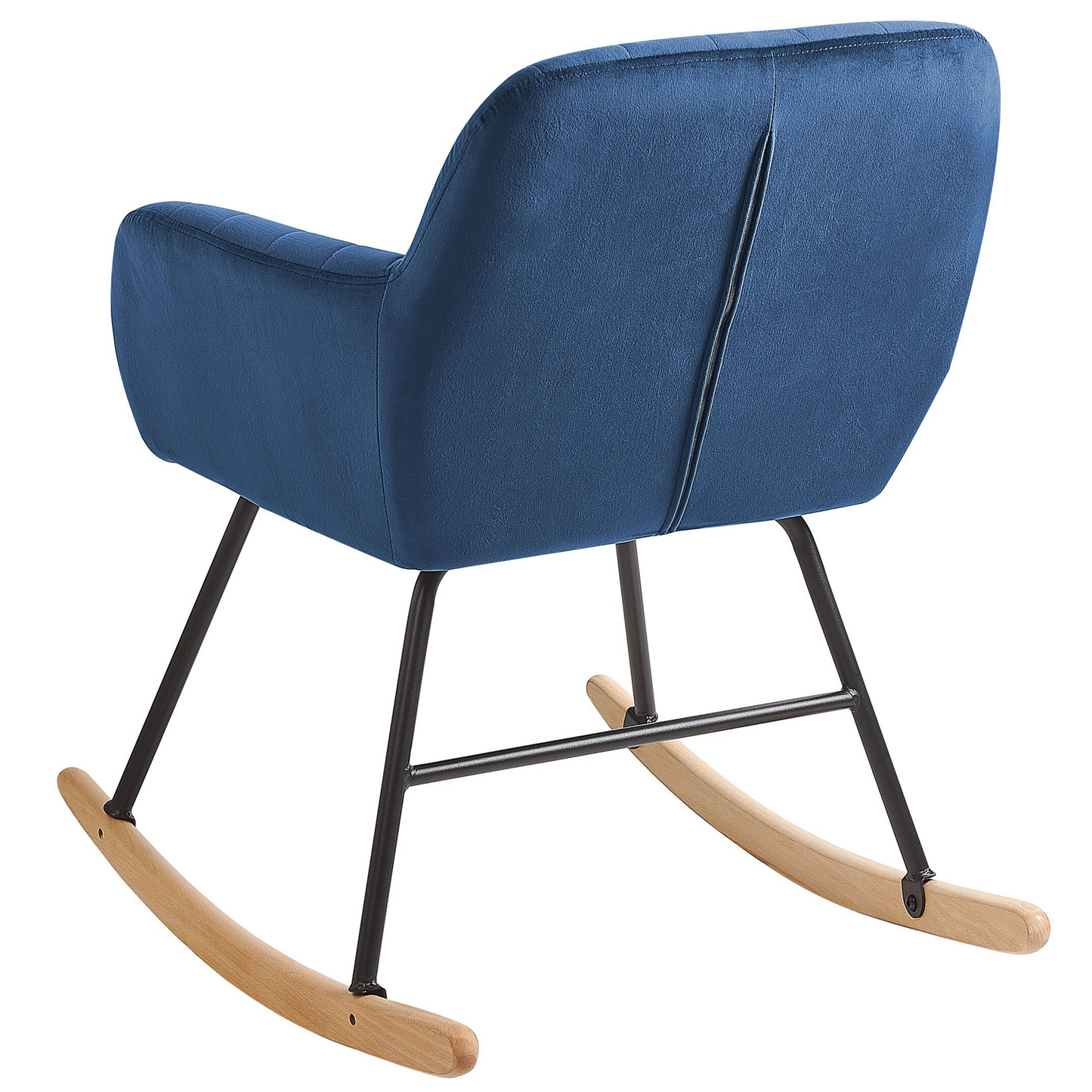 Velvet Rocking Chair Blue With Metal Legs Modern Comfort