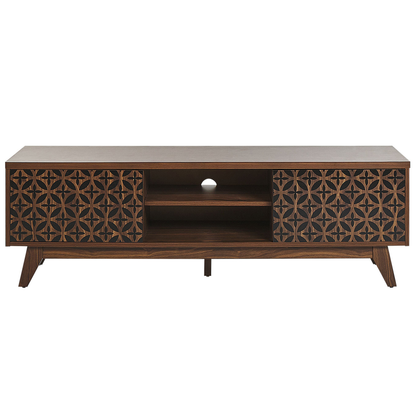 Sablon TV Stand Dark Brown Entertainment Unit With Cable Management