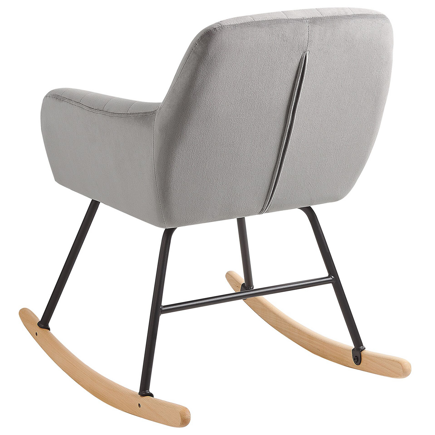 Grey Rocking Chair With Metal Legs And Runners