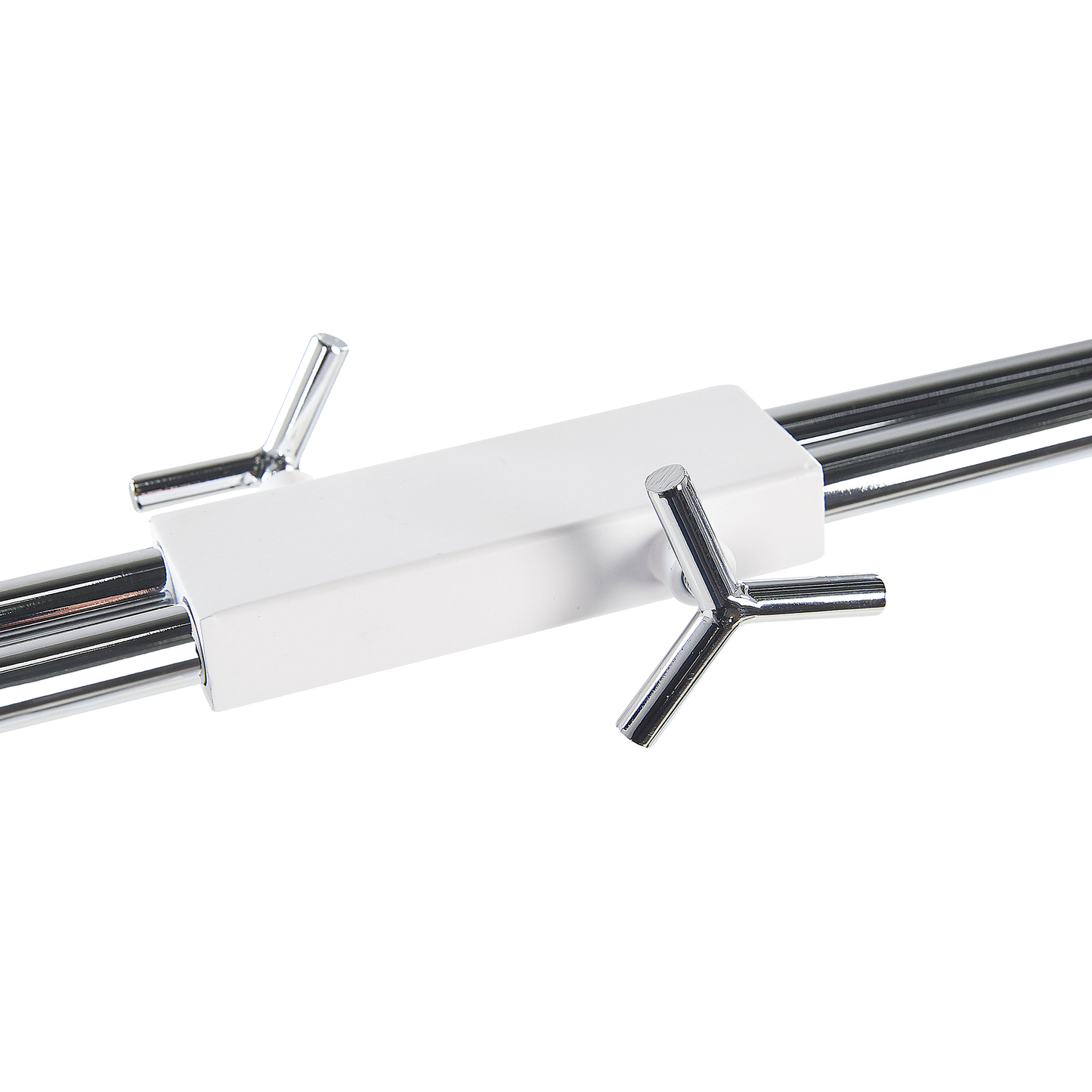 Two Light White Pendant With Chrome Interior Metal Base