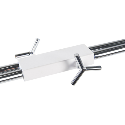 Two Light White Pendant With Chrome Interior Metal Base