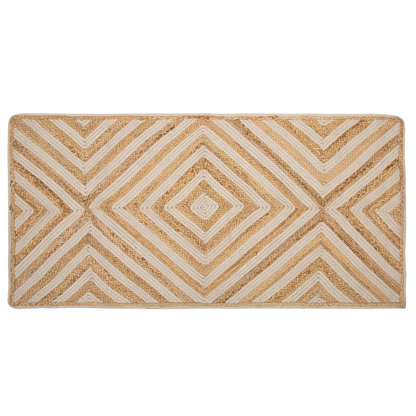 Area Rug Cotton Jute Blend Geometric Beige 80 x 150cm