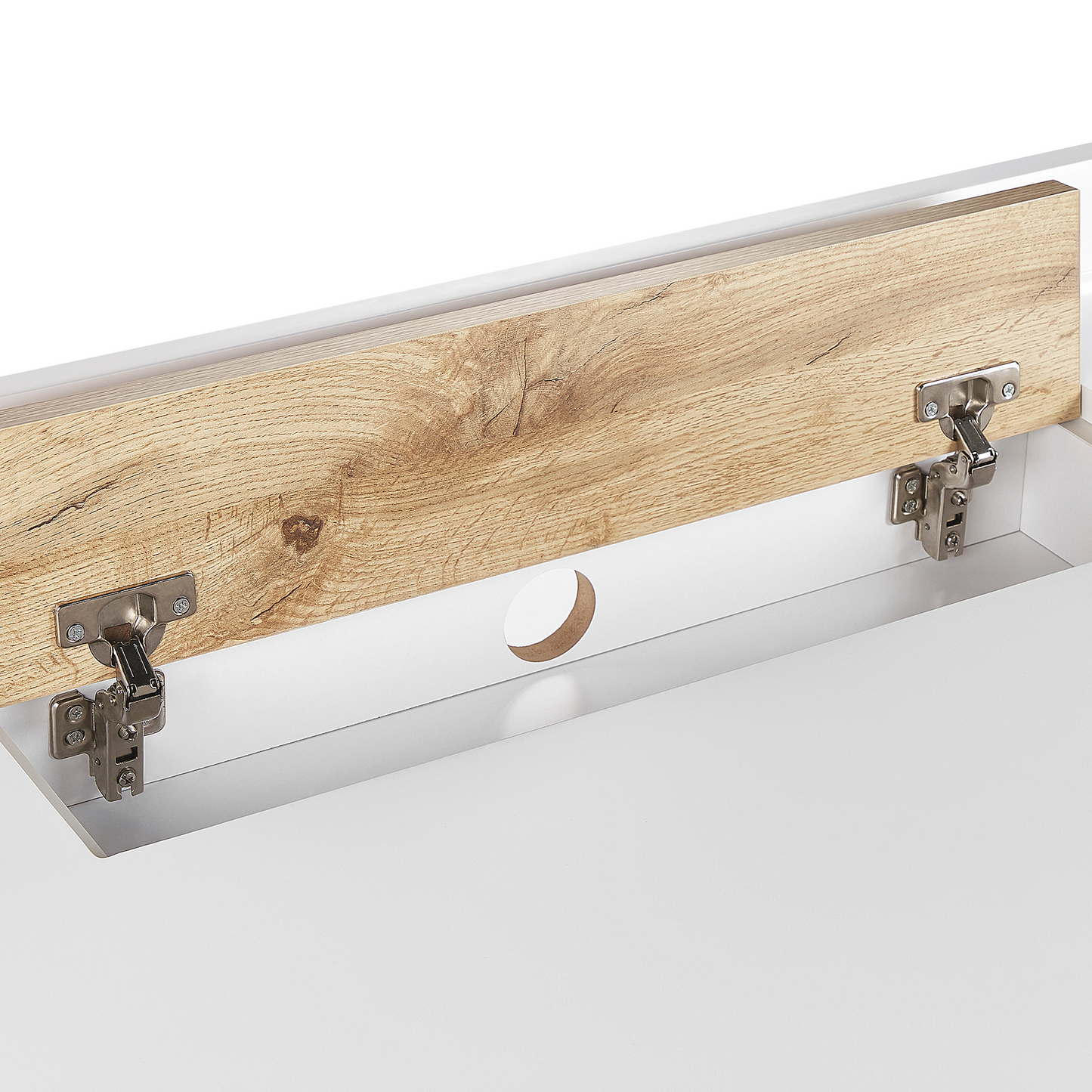 NordicHaven White And Light Wood Office Desk 120x60cm With Metal Legs