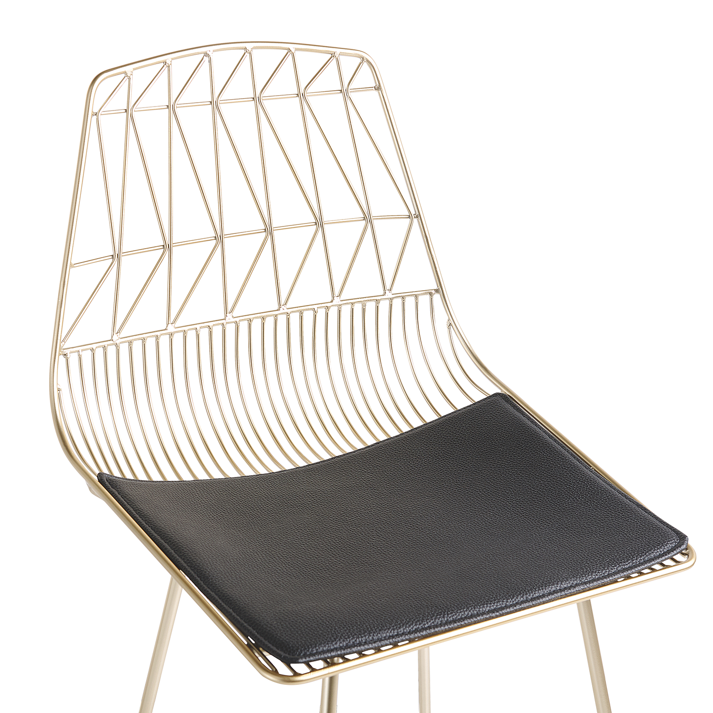Gold Bar Chairs Set Of 2 With Faux Leather Seat Pads