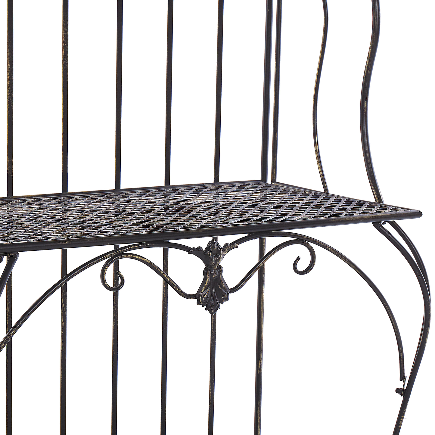 Plant Shelf Metal Black Outdoor Indoor 4 Tier Freestanding Garden Storage