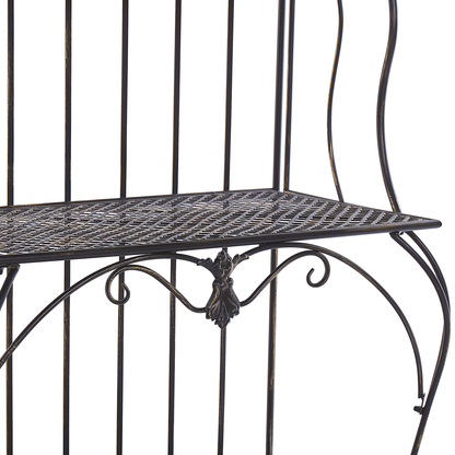 Plant Shelf Metal Black Outdoor Indoor 4 Tier Freestanding Garden Storage