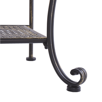 Plant Shelf Metal Black Outdoor Indoor 4 Tier Freestanding Garden Storage