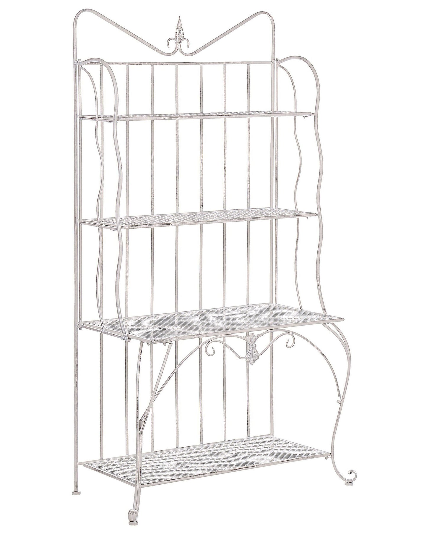 Retro Plant Shelf Iron 4 Shelf Beige Indoor Outdoor