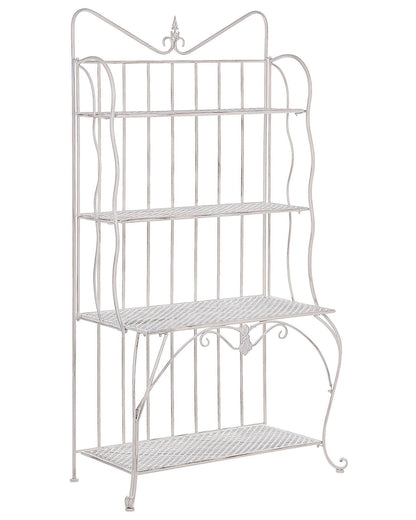 Retro Plant Shelf Iron 4 Shelf Beige Indoor Outdoor