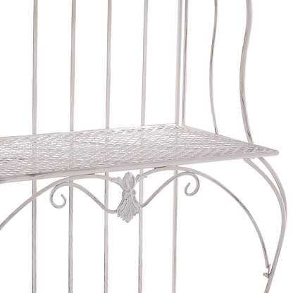 Retro Plant Shelf Iron 4 Shelf Beige Indoor Outdoor