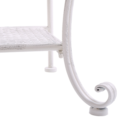 Retro Plant Shelf Iron 4 Shelf Beige Indoor Outdoor