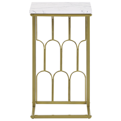 Luxe Living Side Table White With Gold Iron Frame 30x30