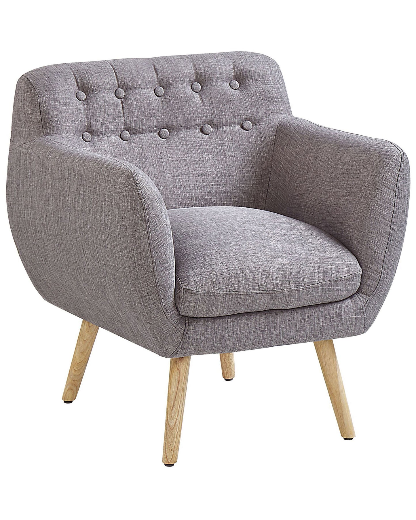 Prestige Armchair Grey Fabric Upholstery Buttoned Retro Club Chair