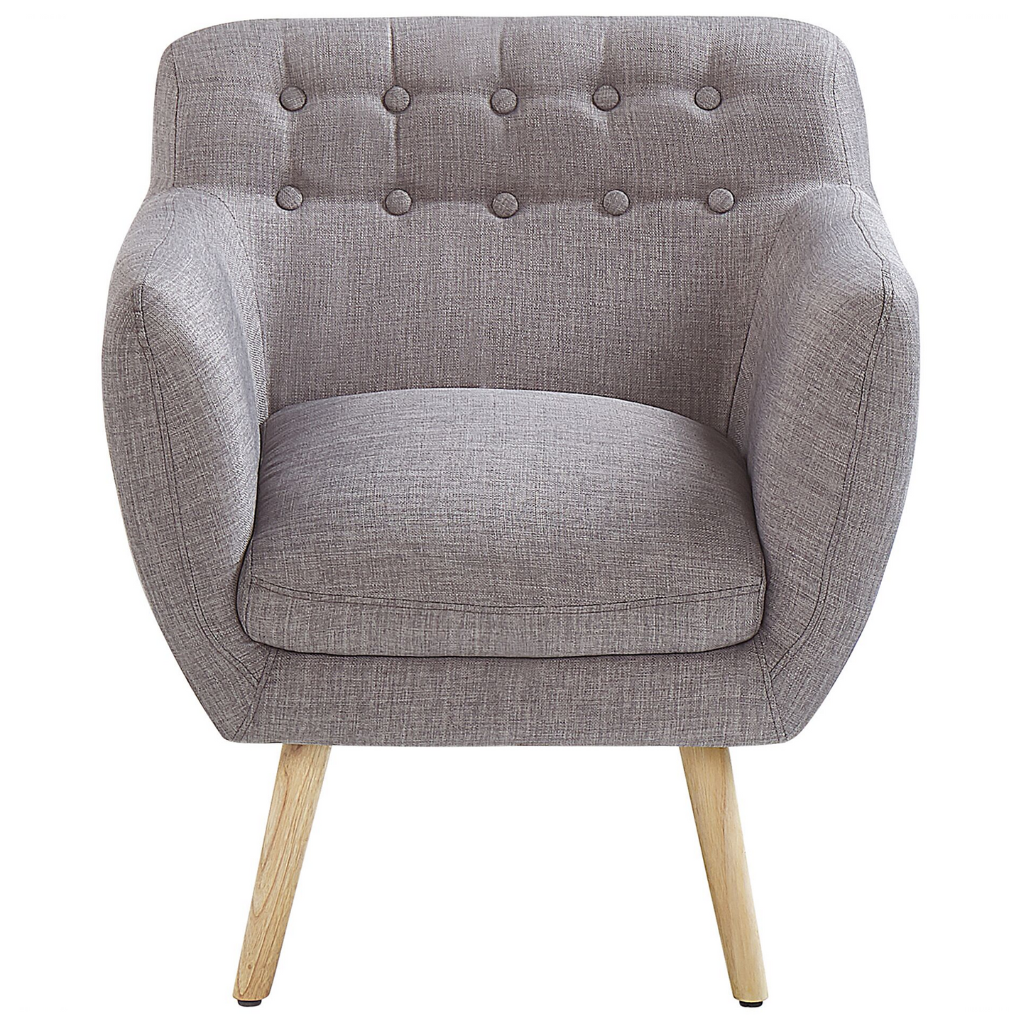 Prestige Armchair Grey Fabric Upholstery Buttoned Retro Club Chair