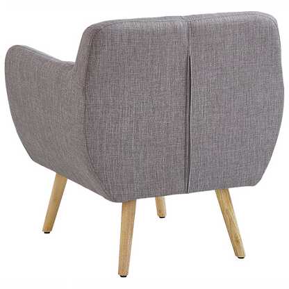 Prestige Armchair Grey Fabric Upholstery Buttoned Retro Club Chair