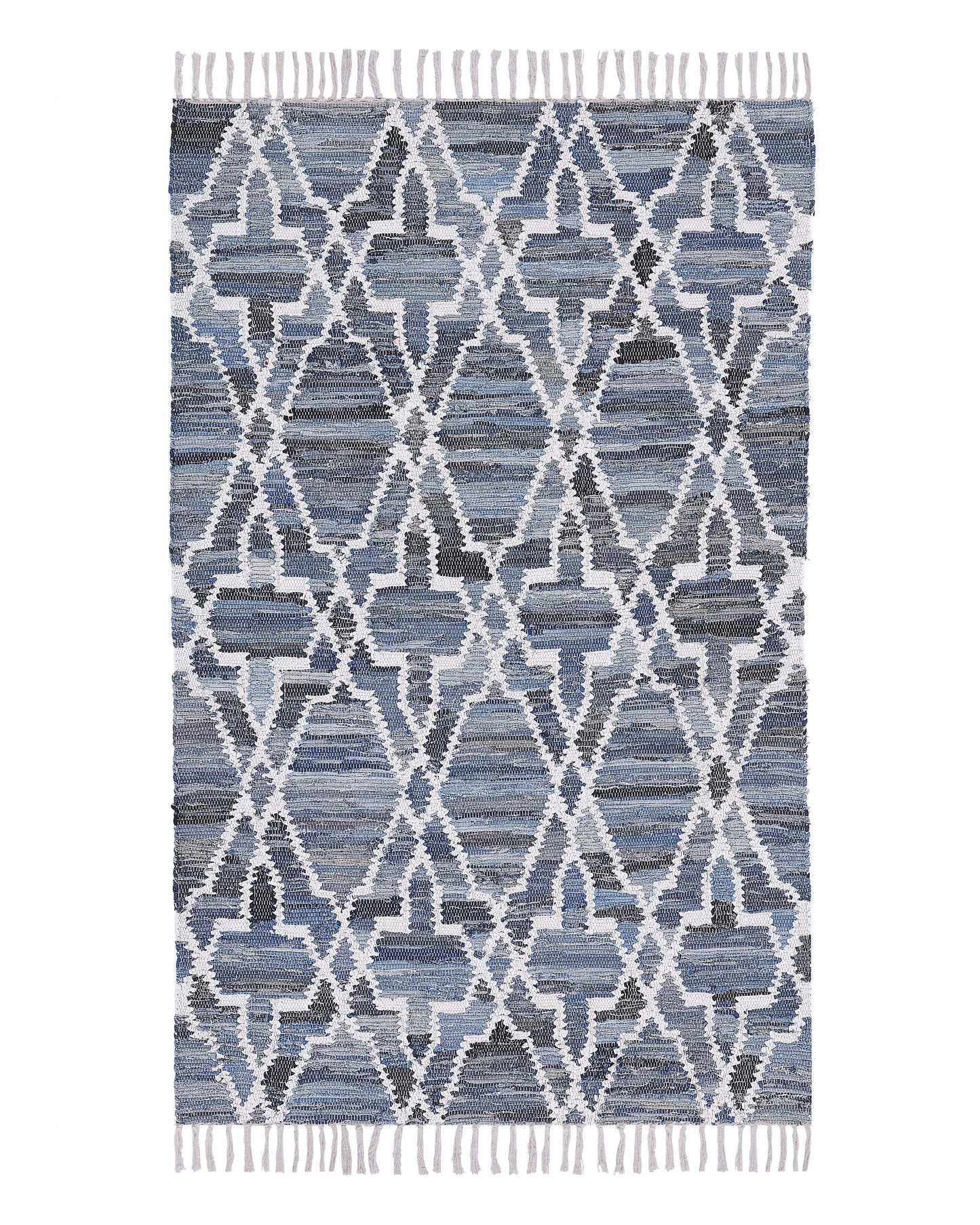 Rugs Hand Woven Jute Rug 140 x 200cm Trellis Quatrefoil