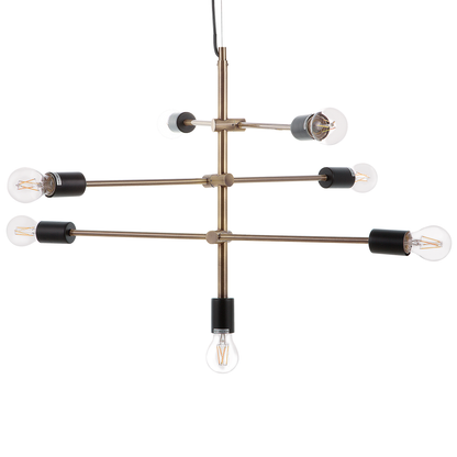 Brass 7-Light Pendant Lamp Industrial Ceiling Light