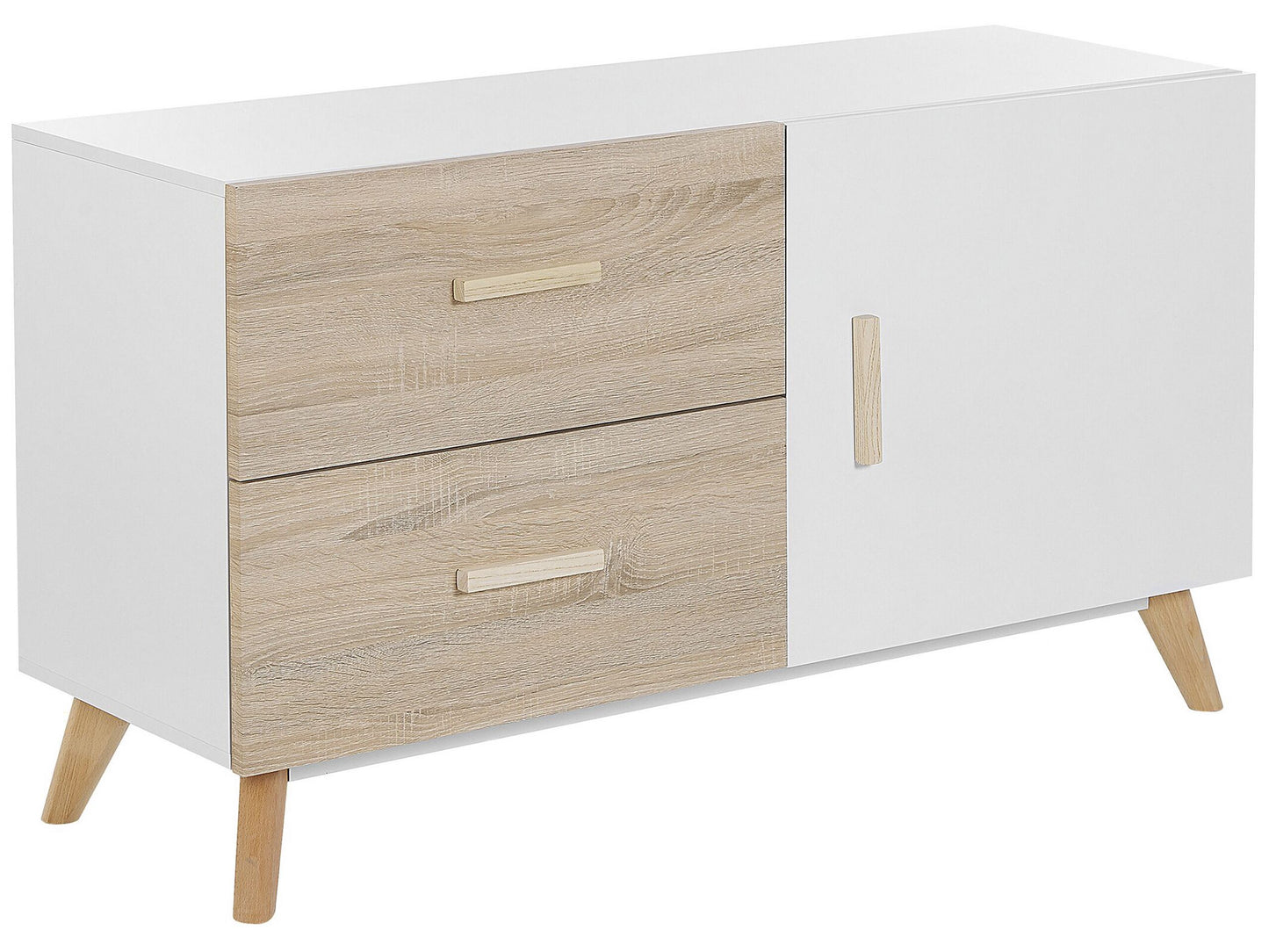 NovaCasa Sideboard White And Light Brown MDF 2 Drawers