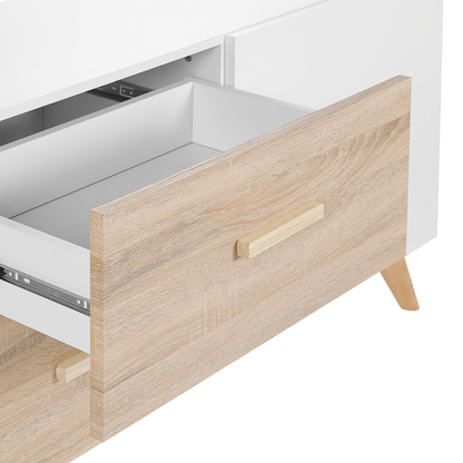 NovaCasa Sideboard White And Light Brown MDF 2 Drawers