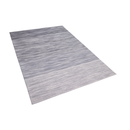 Rug Grey Wool and Polyester 140 x 200 Hand Woven Modern Design Soft Calming Tones