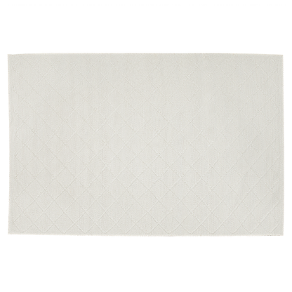 Handwoven Boho Wool Cotton Area Rug 140 x 200 Off White