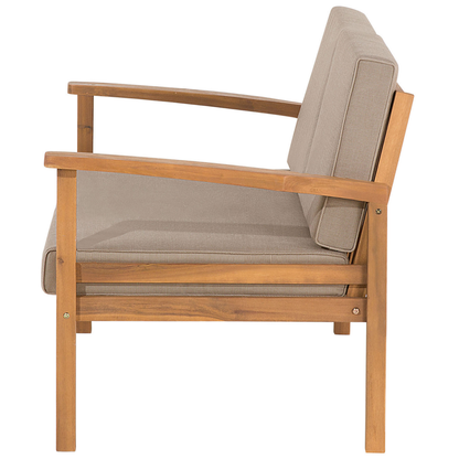 Garden Sofa Set Taupe Cushions Solid Acacia Wood 4 Seater With Table Premium Outdoor Living