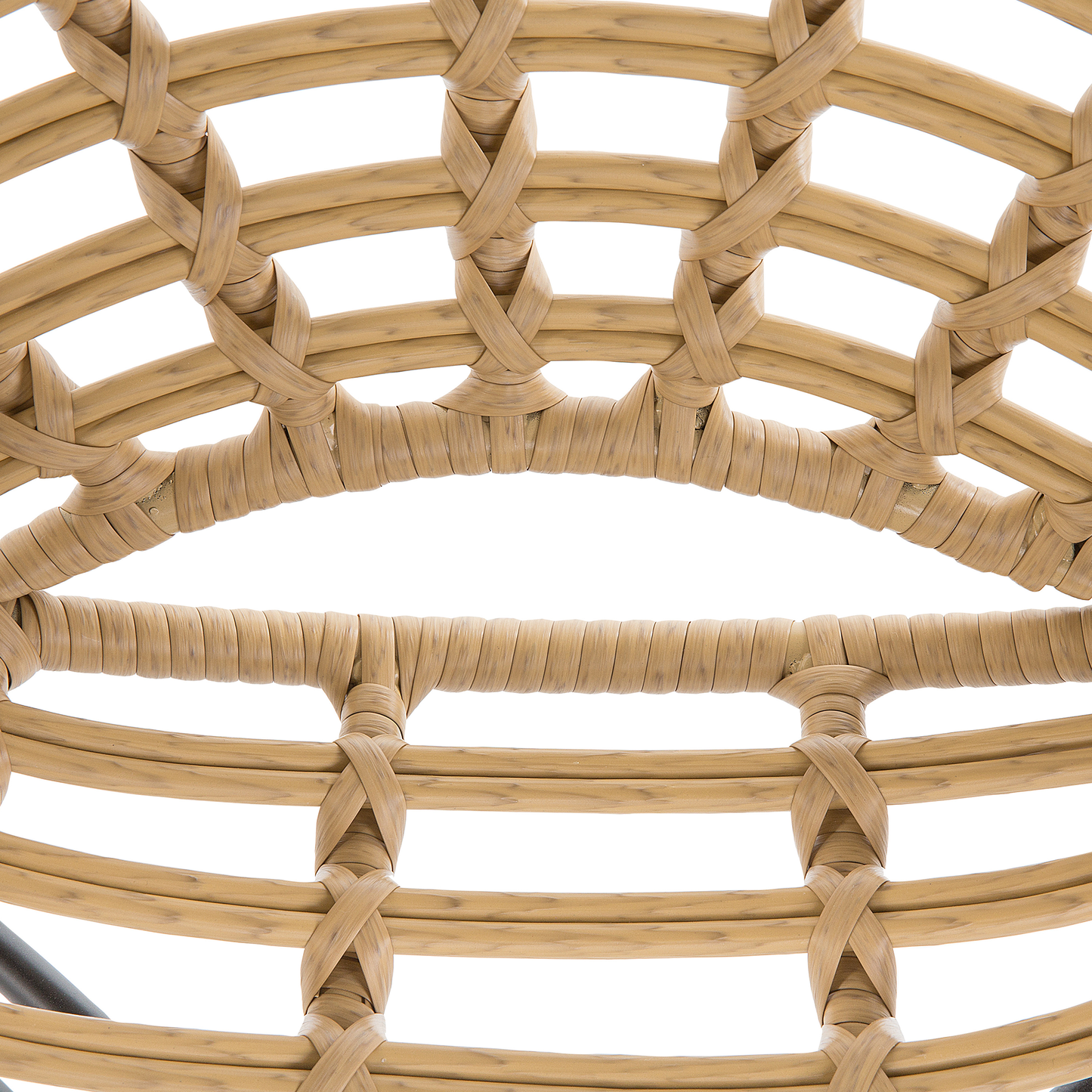 Garden Chairs Set Of 2 Light Brown PE Rattan With Metal Legs Round Boho Design
