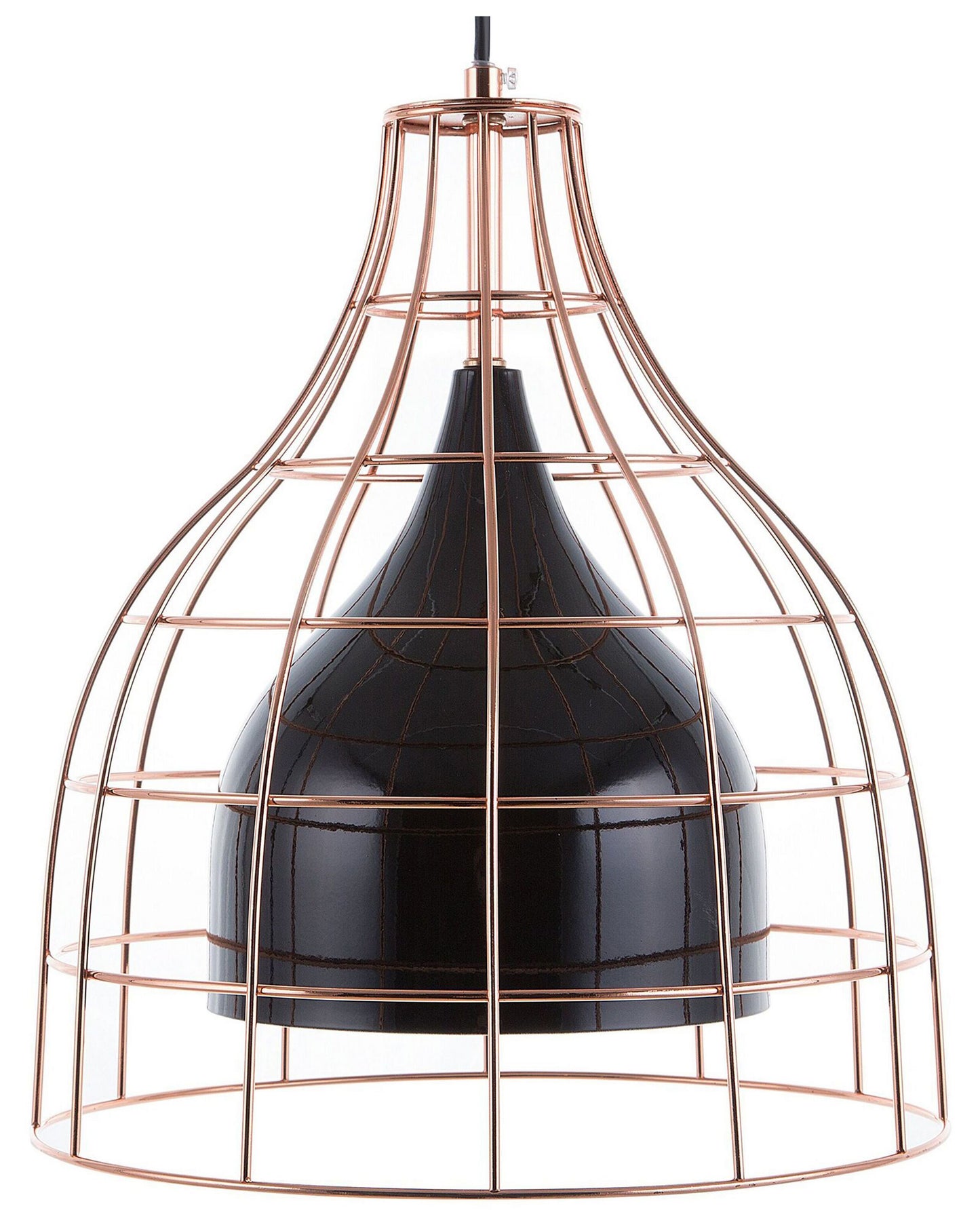 Ceiling Lamp Black 121cm Pendant Copper Cage Industrial
