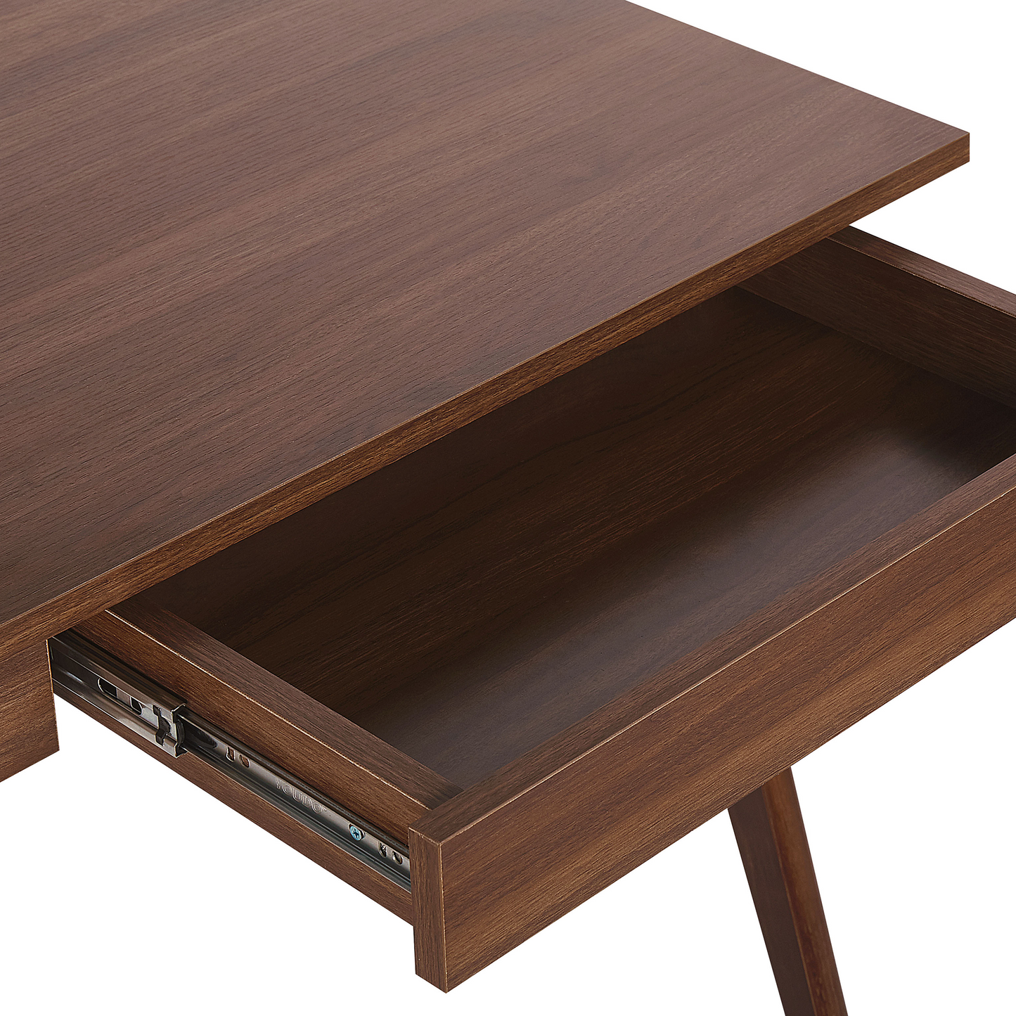 Office Desk Dark Brown Walnut 120 x 70cm 2 Drawers Workstation