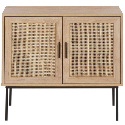Boho 2 Door Sideboard Natural Rattan Front 72 x 80cm