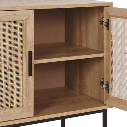 Boho 2 Door Sideboard Natural Rattan Front 72 x 80cm