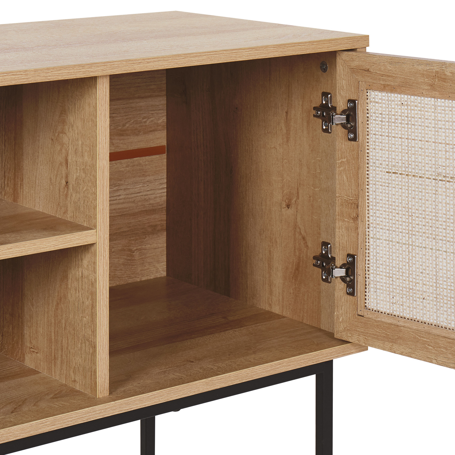 2 Door TV Stand Natural Rattan Front 120 x 63cm