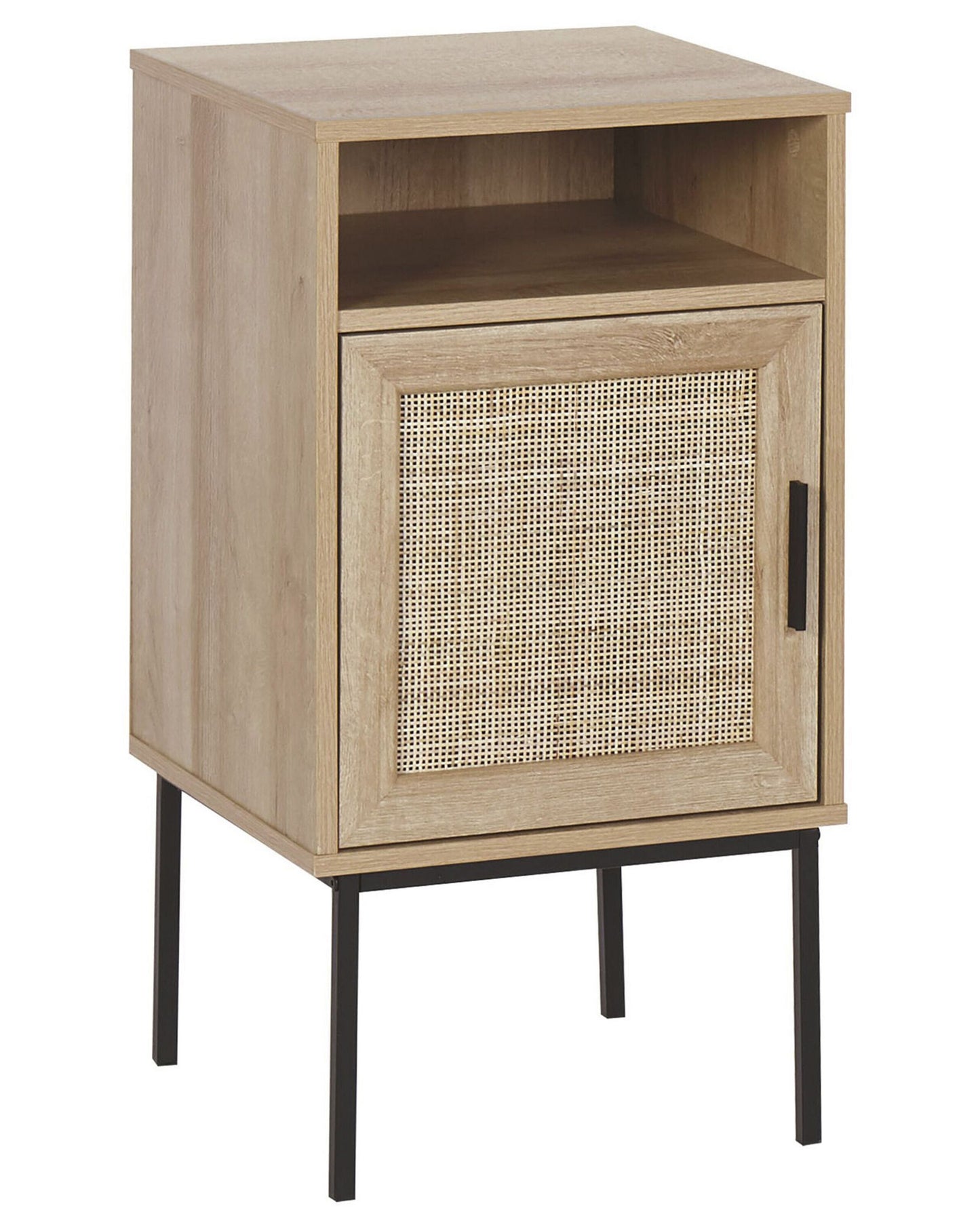 Bedside Table Rattan 40 x 40cm Boho Metal Legs