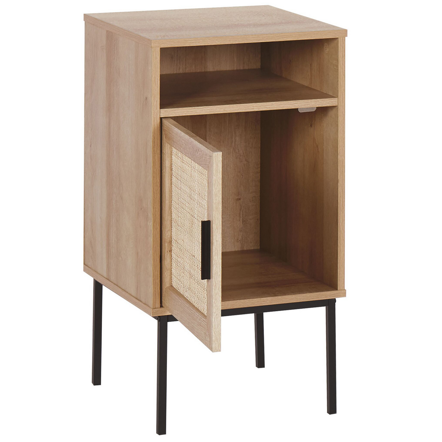 Bedside Table Rattan 40 x 40cm Boho Metal Legs