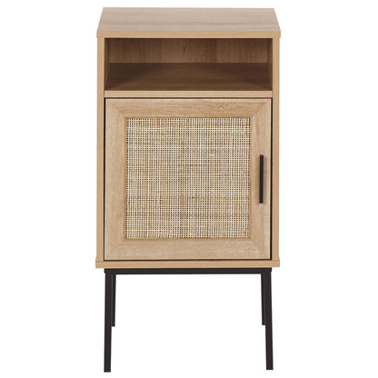 Bedside Table Rattan 40 x 40cm Boho Metal Legs