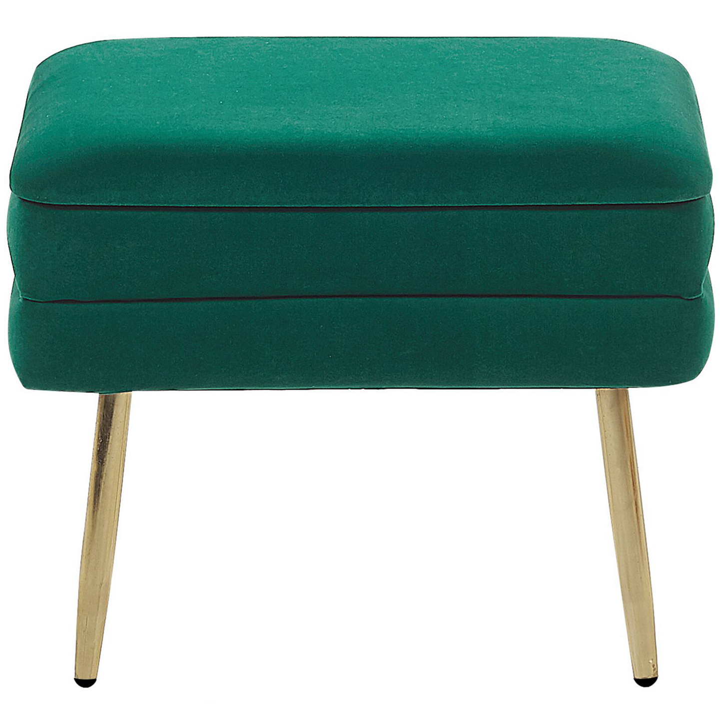Dark Green Velvet Storage Bench With Gold Iron Legs