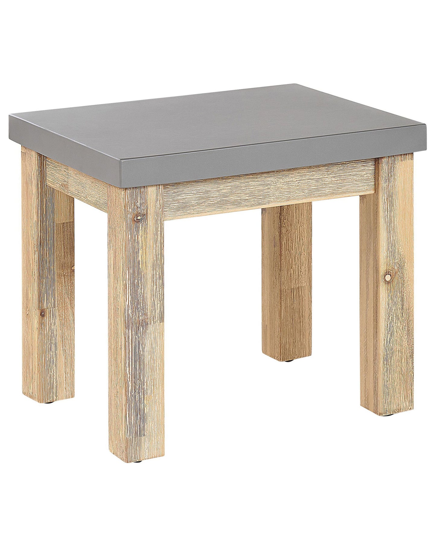 Grey Fibre Cement Outdoor Garden Stool Acacia Wood