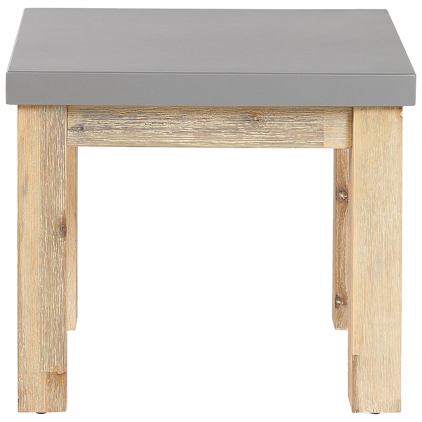 Grey Fibre Cement Outdoor Garden Stool Acacia Wood