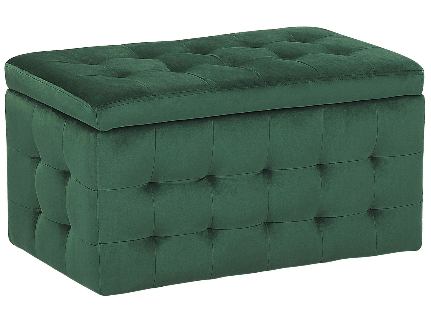 Velvetique Green Velvet Ottoman Tufted Storage Bench