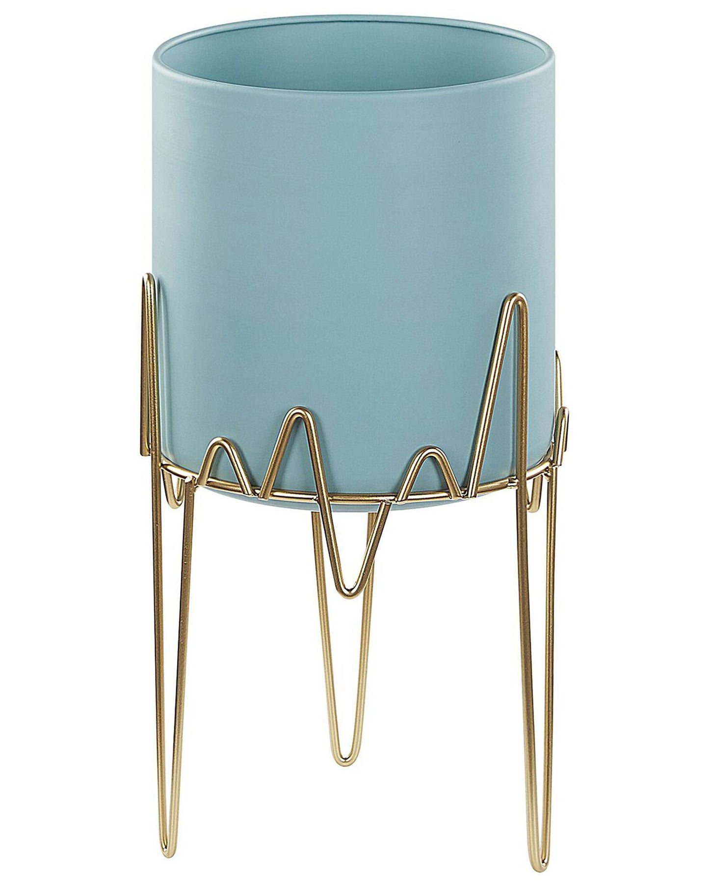 Blue Gold Iron Plant Stand 19 x 19 x 39cm Indoor Outdoor