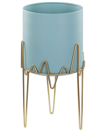 Blue Gold Iron Plant Stand 19 x 19 x 39cm Indoor Outdoor