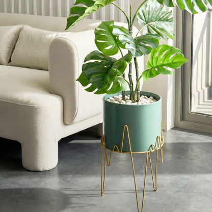 Plant Stand Green Gold Iron 28 x 28 x 50cm UV Resistant