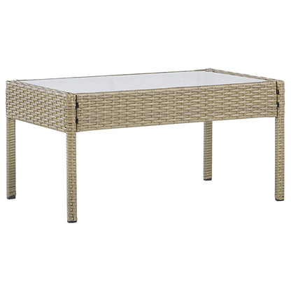 Garden 4 Seater Brown Faux Rattan Patio Set With White Cushions And Rust Resistant Steel Frame
