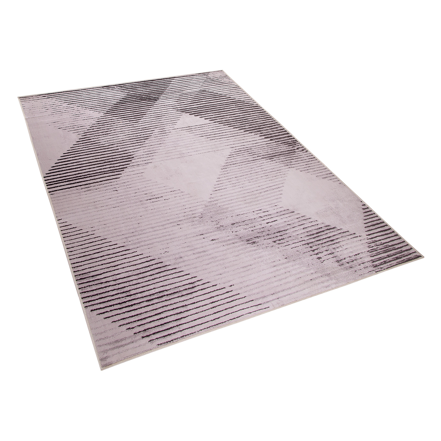 Pink Polyester Rug 140 x 200cm Low Pile Abstract Pattern With Anti Slip Backing Soft Touch For Living Room Decor