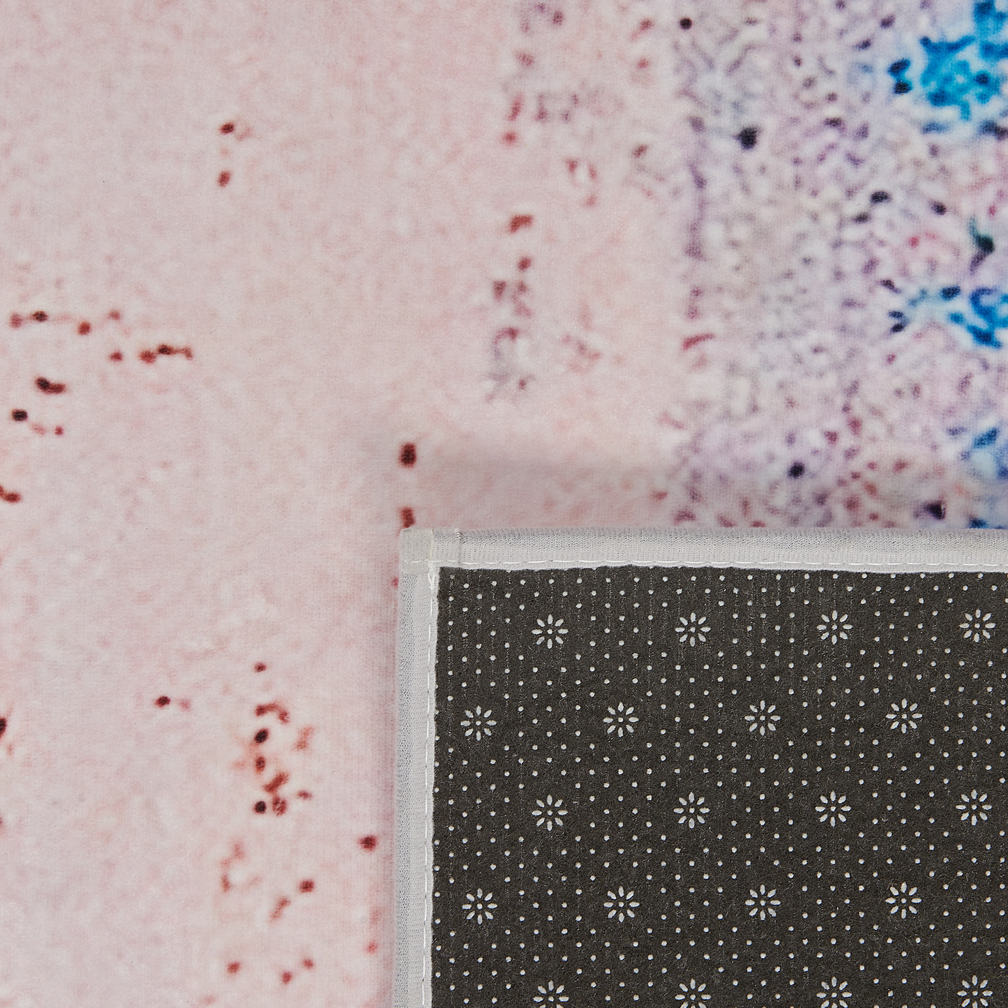 Blue Abstract Distressed Pattern Area Rug 80 x 150cm Polyester Durable Rubber Coated Bottom