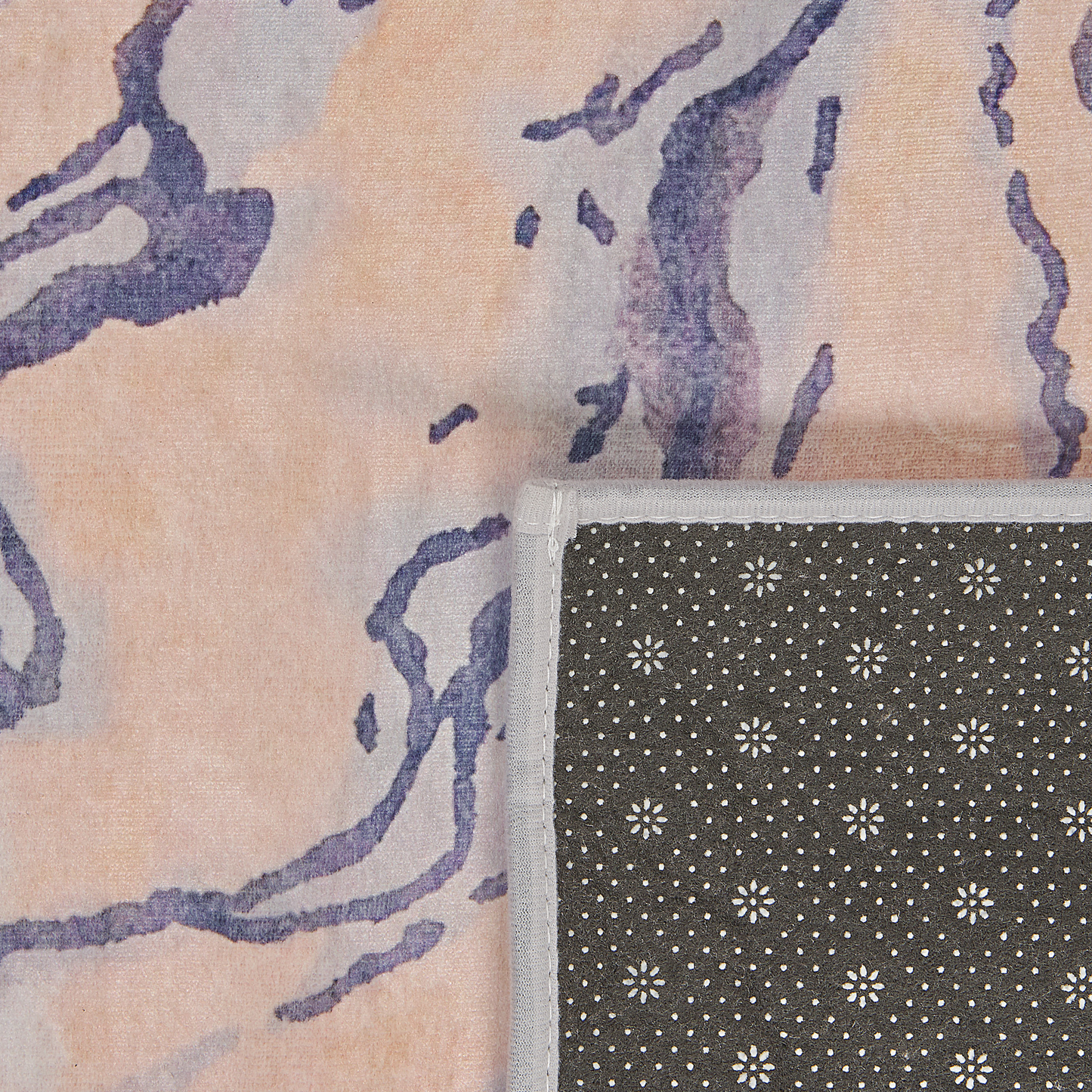 Abstract Beige Grey Area Rug With Anti Slip Bottom 80 x 150