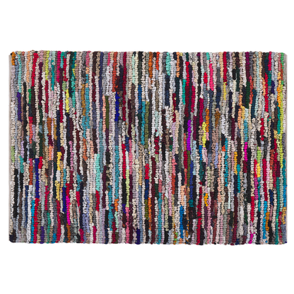 Rag Rug Multicolor Cotton 140 x 200 Hand Woven Rectangular Oriental Boho